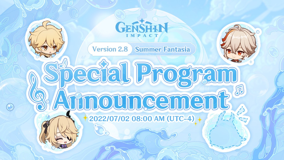 Genshin Impact, la version 2.8 sera dévoilée le samedi 2 juillet
