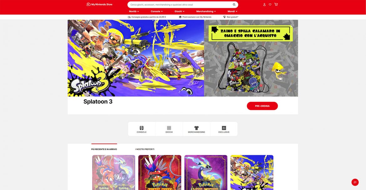 Le Nintendo Store est de nouveau en ligne en Italie et en Europe.