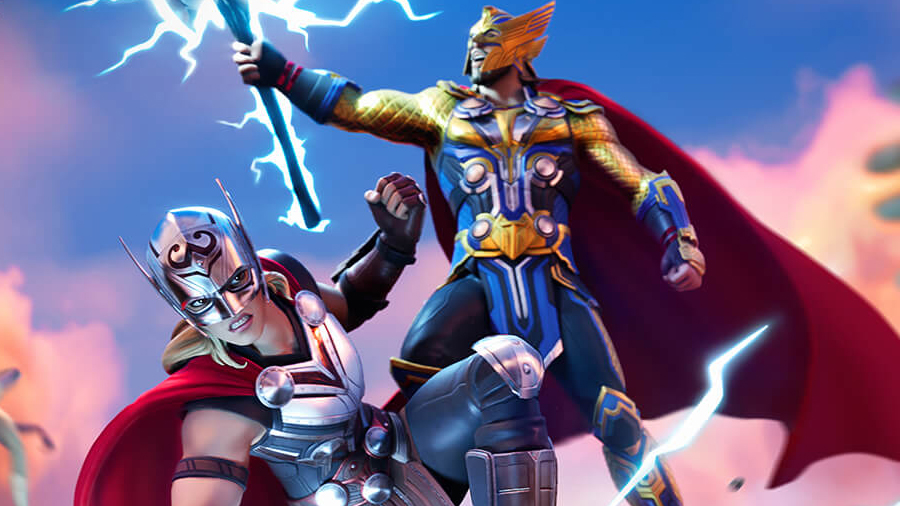 Fortnite : les skins Thor et Mighty Thor d’Amour et Tonnerre sont désormais disponibles.